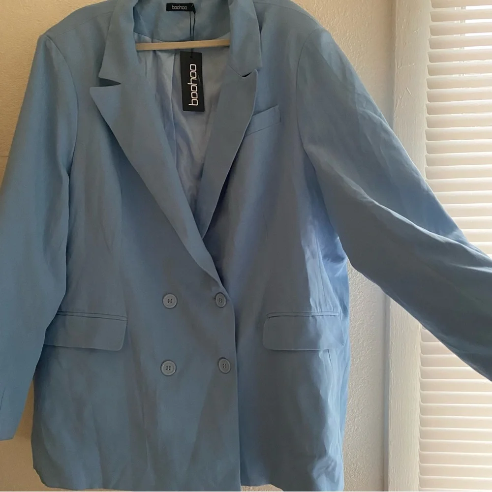 Boohoo Blue Oversized Blazer NWT - Picture 4 of 15